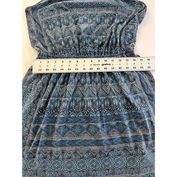 Patagonia West Ashley Organic Cotton Keyhole Back Blue Mosaic Dress Size Large - Picture 9 of 13